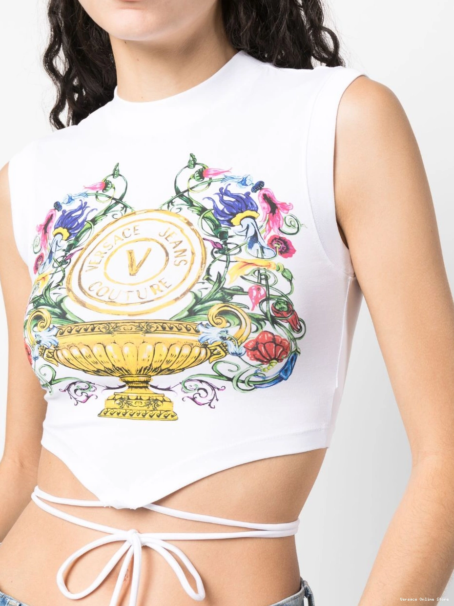 Affordable top Versace Women sleeveless Jeans Couture logo-print 0630